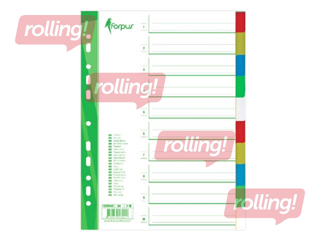 Index Forpus, 1-20, A4, PP, coloured