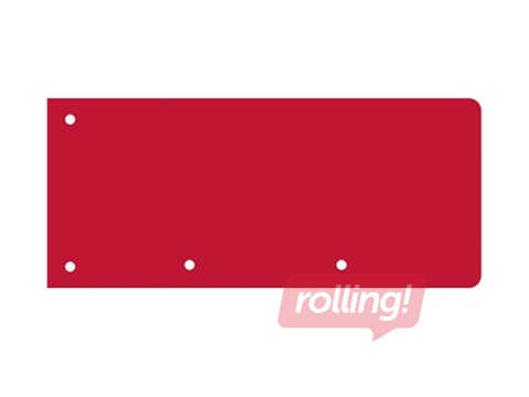 Vahekaardid, kartong, punane, 10.5 x 24cm, 40 tk.