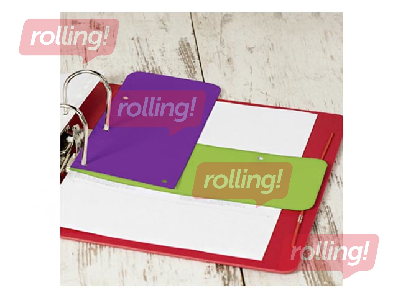 Vahekaardid, kartong, punane, 10.5 x 24cm, 40 tk.