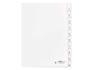Index Durable, A4, 10 part.sealed with cover sheet PP, gray