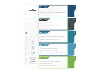Разделитель документов Durable1-5, A4+, ПП, цветной