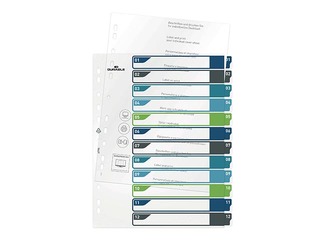 Document divider Durable1-12, A4+, PP, coloured