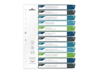 Разделитель документов Durable1-12, A4+, ПП, цветной