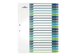 Documendijaotur Durable1-20, A4+, PP, värviline