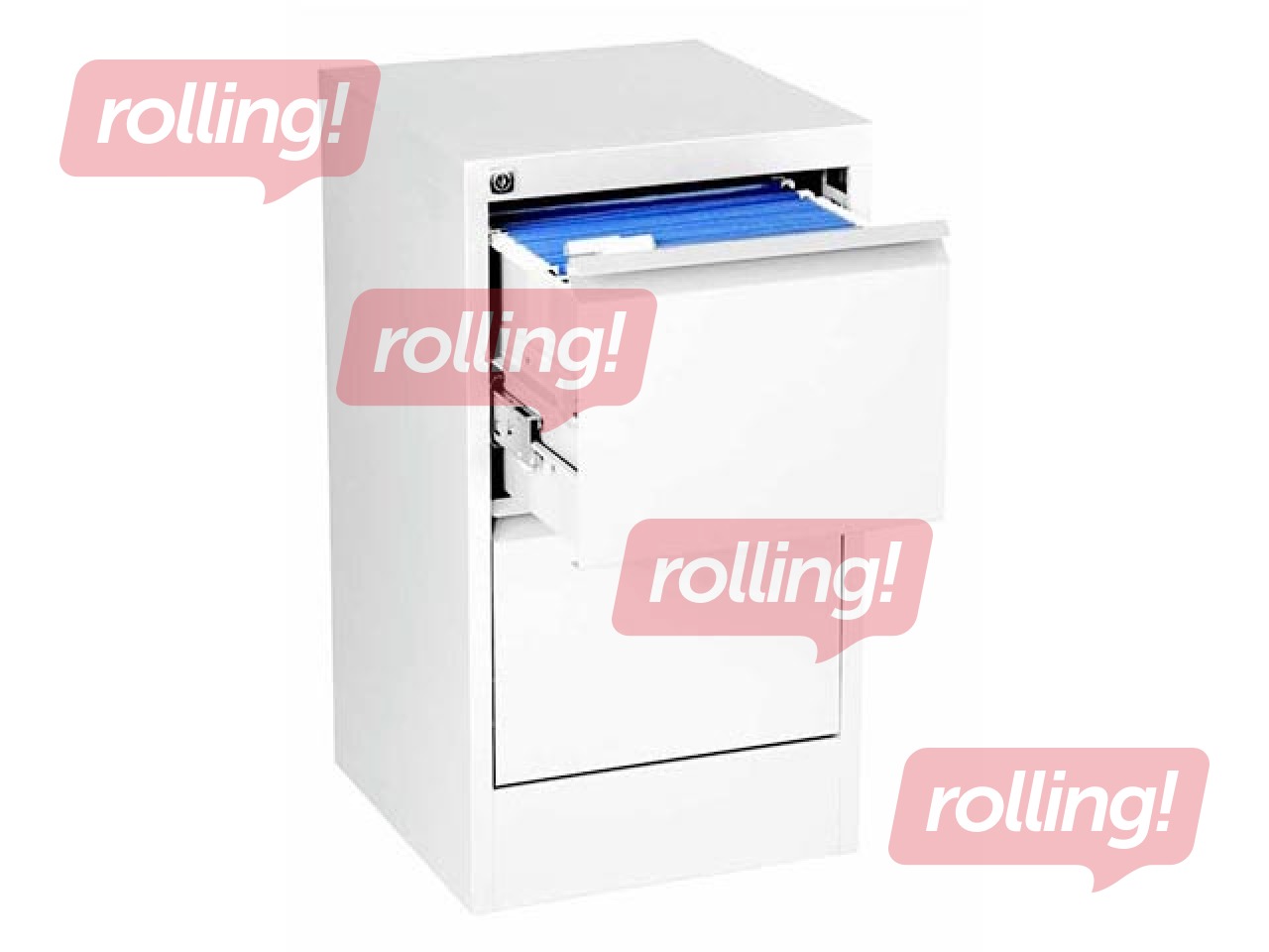 Esselte rippkaantekapp, metallist, 2 sahtlit, valge