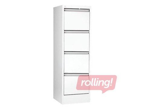 Esselte rippkaantekapp, metallist, 4 sahtlit, valge