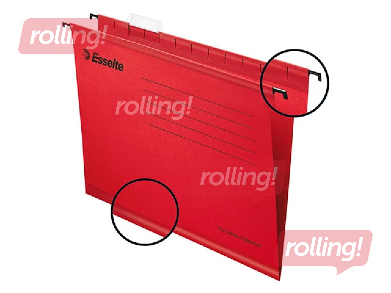 Iekarināmie vāki Esselte Classic, sarkani