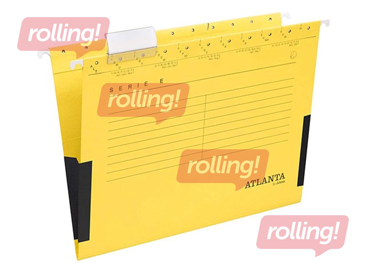 Hanging file folders Atlanta with closure on the side, yellow