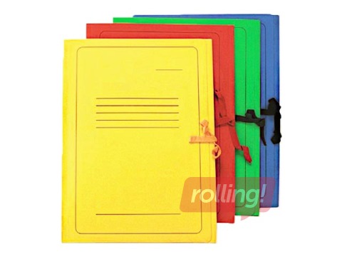 File folder SM·LT, tied with 3 flaps, A4, cardboard, red
