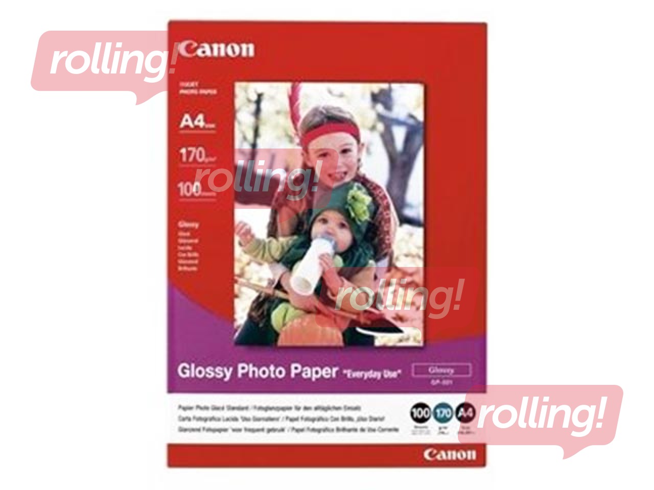 Фотобумага, глянцевая Canon GP-501, A4, 210x297мм, 200г/м², 100 листов
