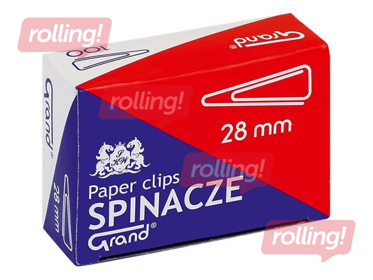 Paper clips Grand, triangular shape, 28mm, 100 pcs.