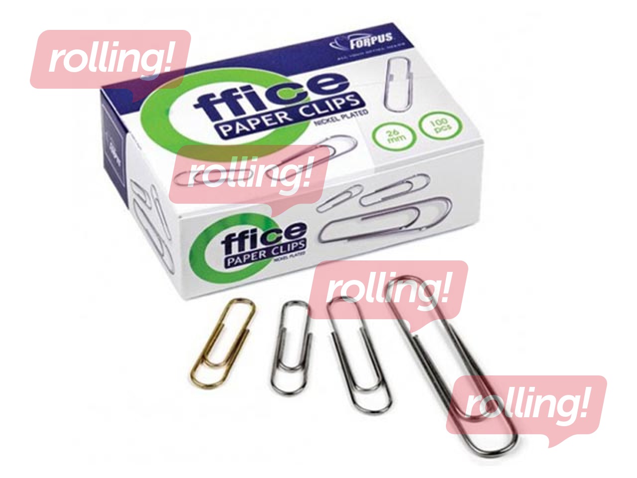 Paper clips Forpus, 28mm, 100 pcs.