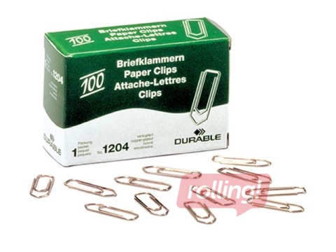 Kirjaklambrid Durable, vase värvi, 26mm, 100 tk.