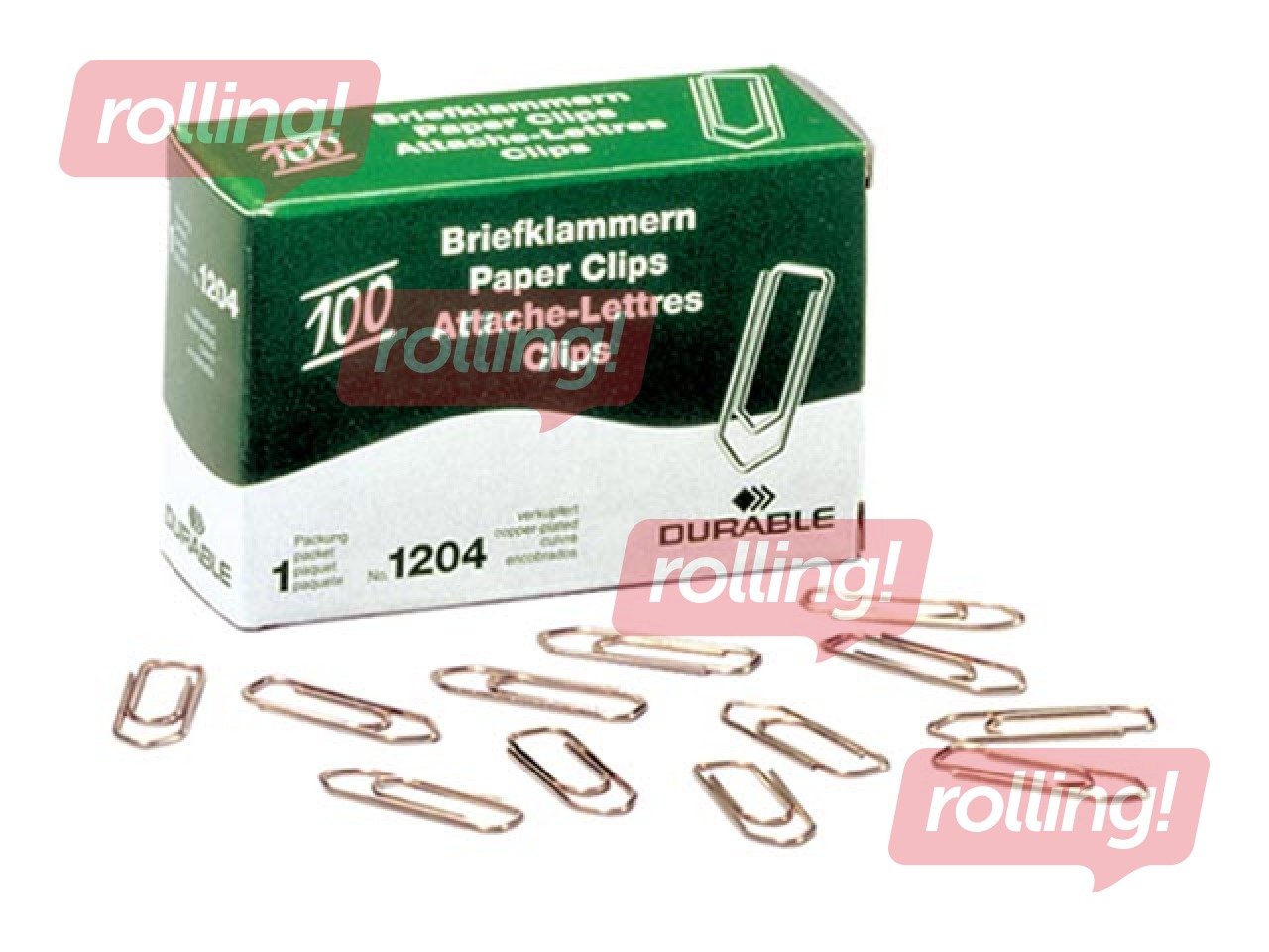 Kirjaklambrid Durable, vase värvi, 26mm, 100 tk.