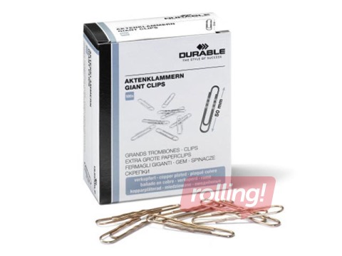 Kirjaklambrid Durable, lainelised, vase värvi , 50mm, 100 tk.