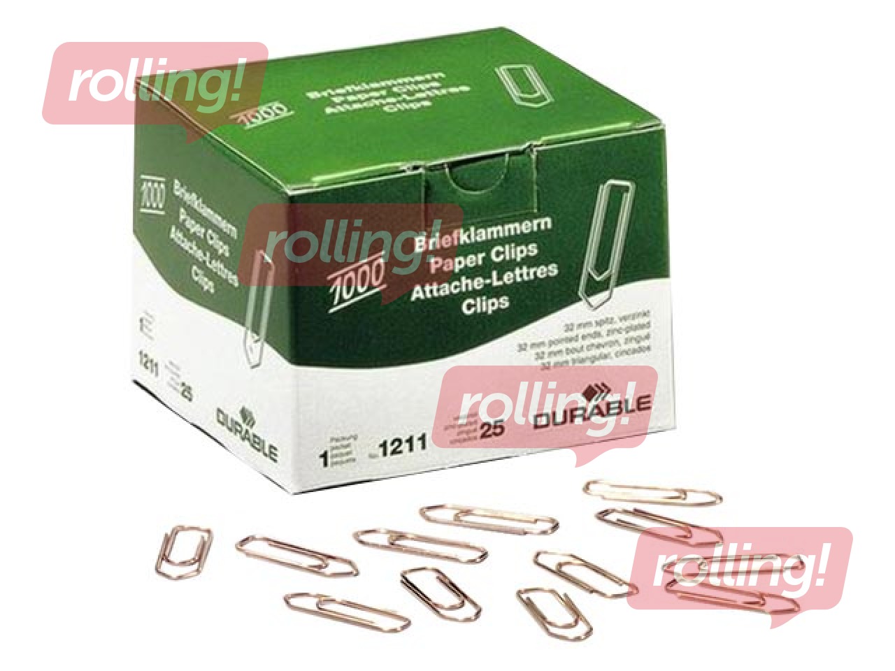 Binder clips Durable, copper color, 32mm, 1000 pcs.