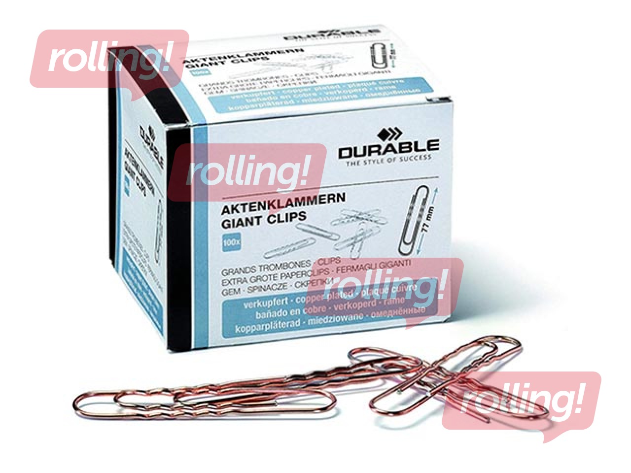 Binder clips Durable, 77 mm, 100 pcs., copper color 