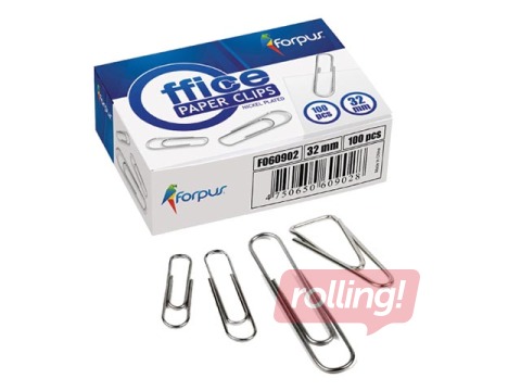 Paper clips, triangle shape, galvanized, 25mm, 100 pcs.