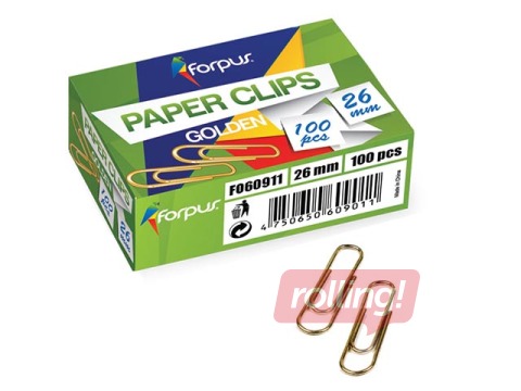 Klambrid Forpus, kuldsed, 26mm, 100 tk.