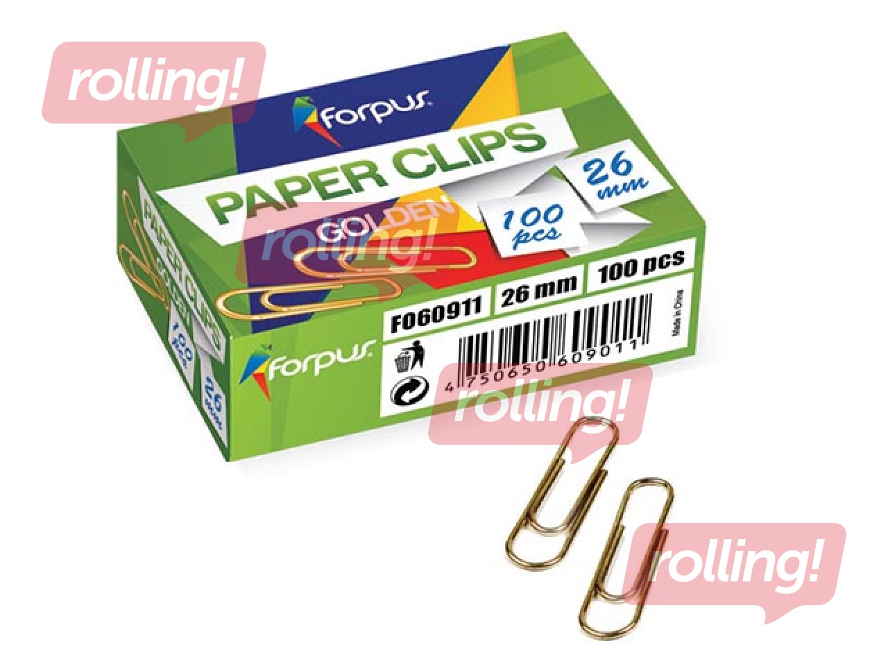 Скобы Forpus, золотой, 26мм, 100 шт.