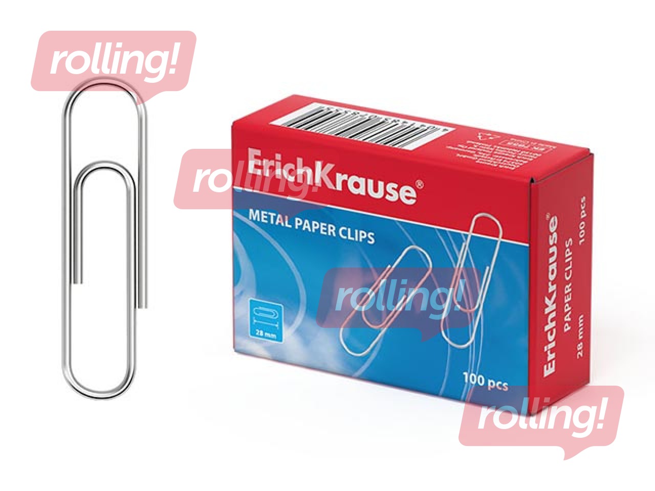 Kirjaklambrid ErichKrause, tsingitud, 28mm, 100 tk.