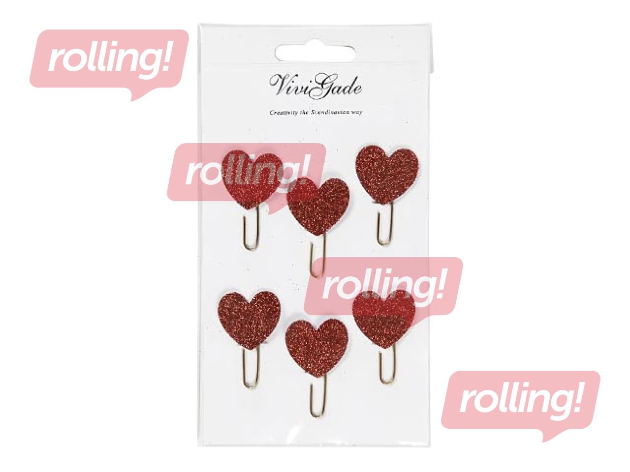 SALE Kirjaklambrid, südamed, 30mm, 6 tk.