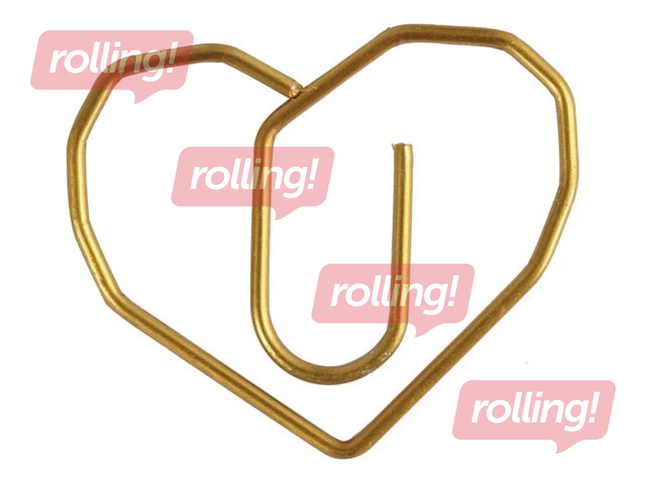 SALE Kirjaklambrid, kuldne süda, 30x20mm, 6 tk