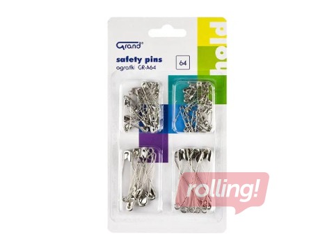 Ingliskeelsed klambrid, erinevad suurused, 64 tk.