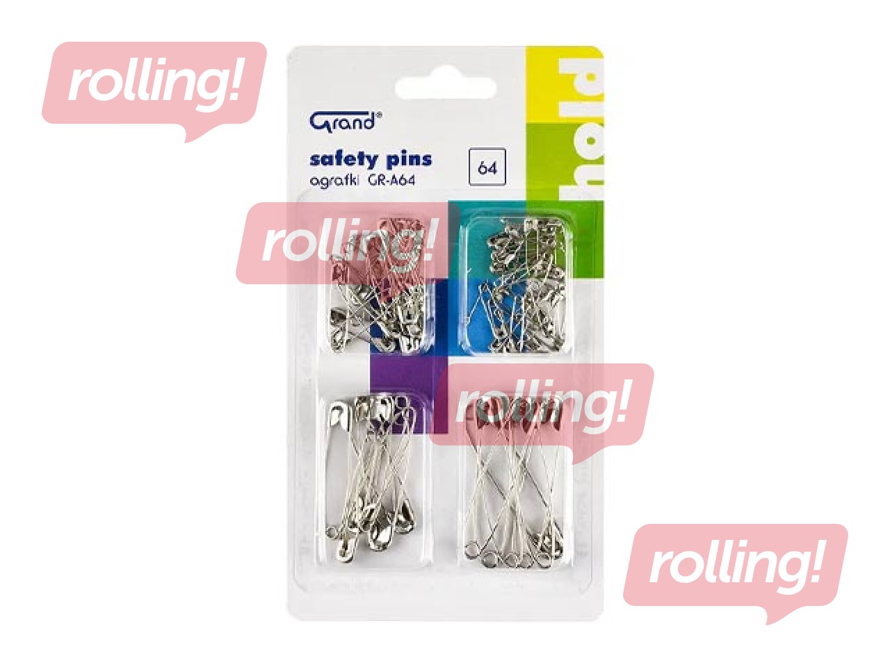 Ingliskeelsed klambrid, erinevad suurused, 64 tk.