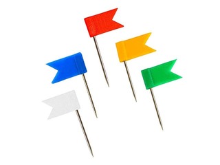 Kaardinõelad Alco lipp, värvilised, 20 tk.