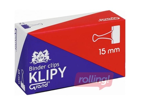 Binder Clips Grand, 15mm, black, 12 pcs.
