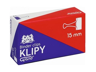 Binder Clips Grand, 15mm, black, 12 pcs.