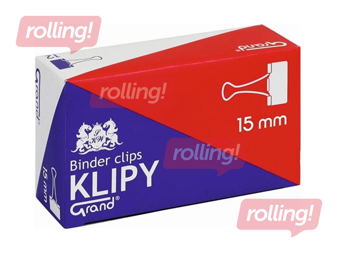 Binder Clips Grand, 15mm, black, 12 pcs.