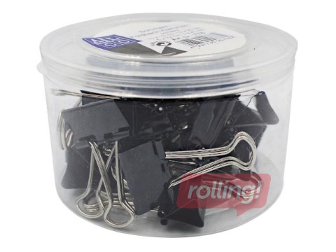 Зажимы для бумаги Alco, разных размеров, чёрные, 27 шт.