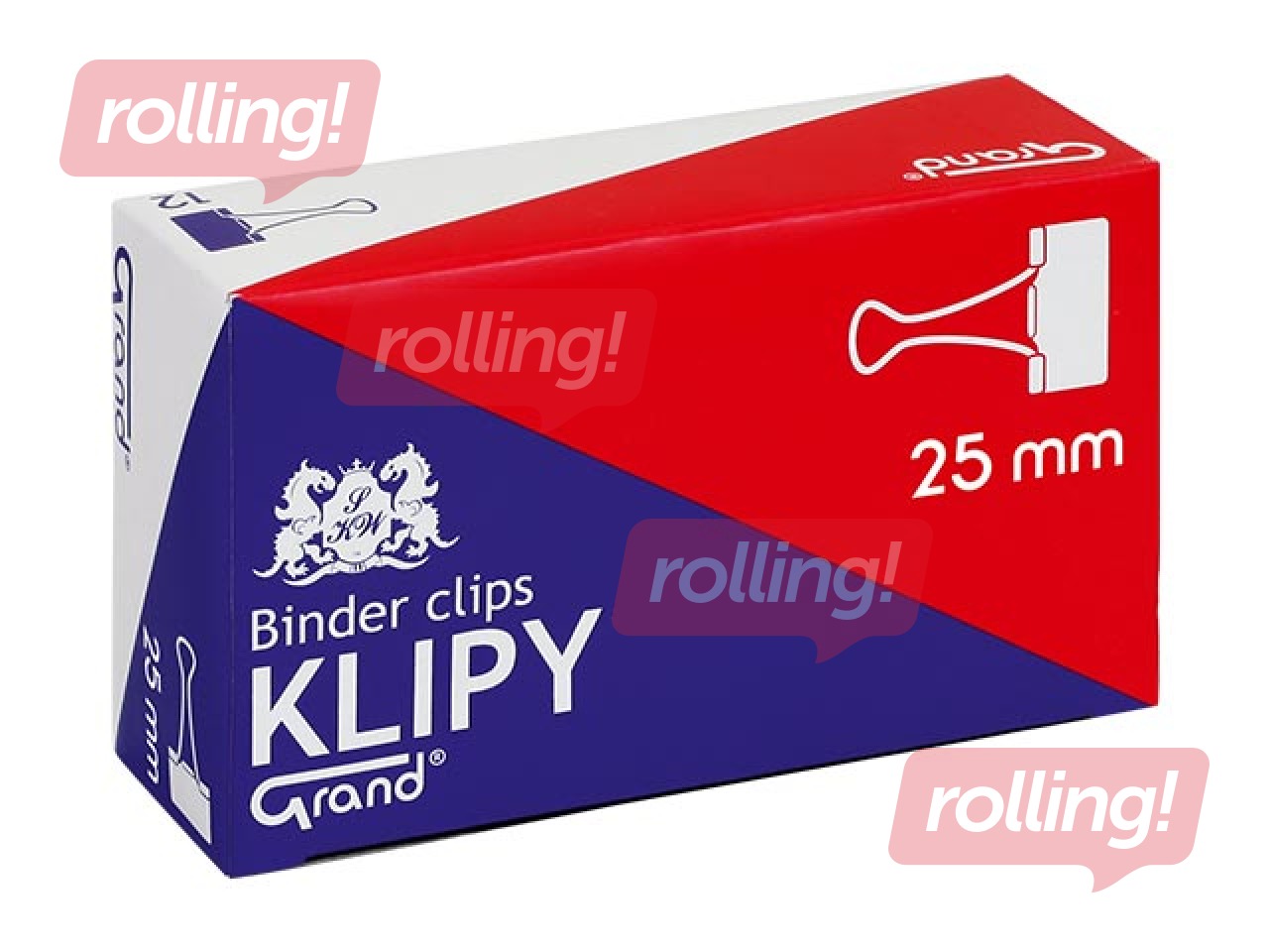 Paper Double clip Grand, black, 25mm, 12 pcs.