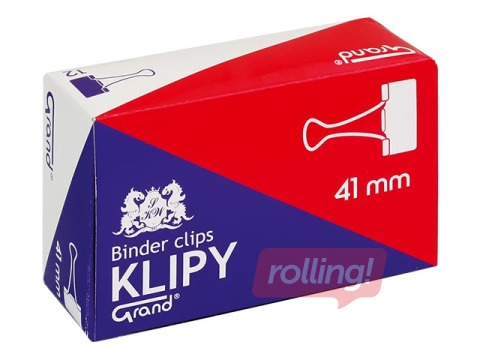 Vedruklambrid Grand, 41mm, must, 12 tk.