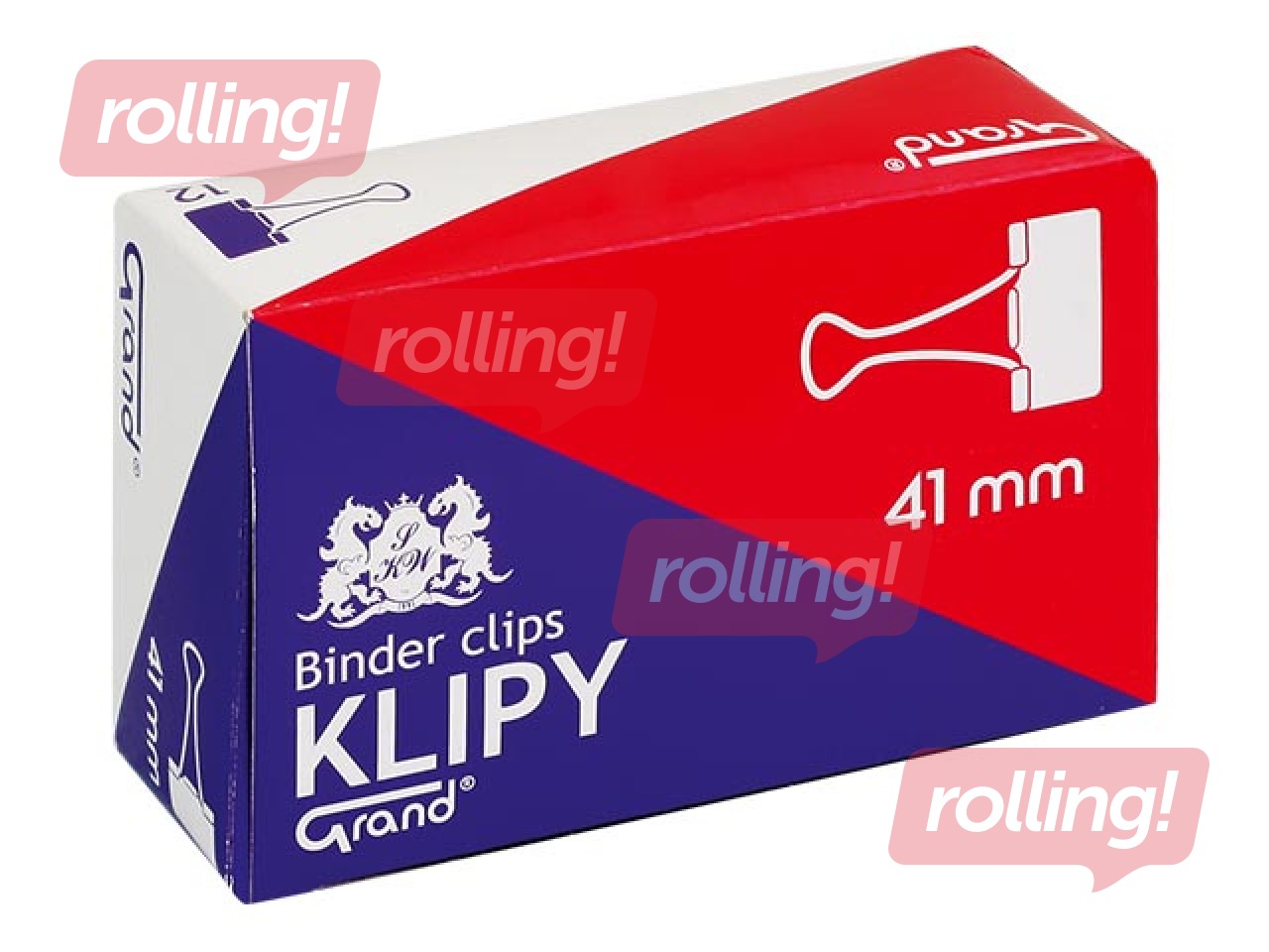 Vedruklambrid Grand, 41mm, must, 12 tk.