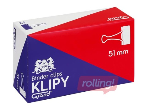 Vedruklambrid Grand, 51mm, must, 12 tk.