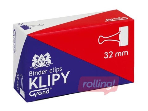 Vedruklambrid Grand, must, 32mm, 12 tk.