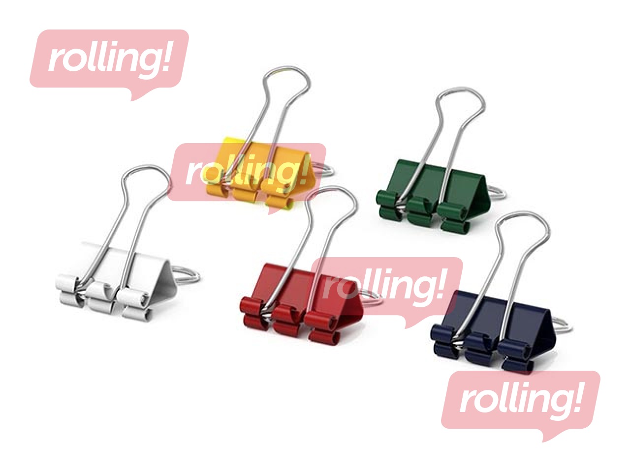 Klipši papīram ErichKrause, 15mm, krāsaini, 12 gab.