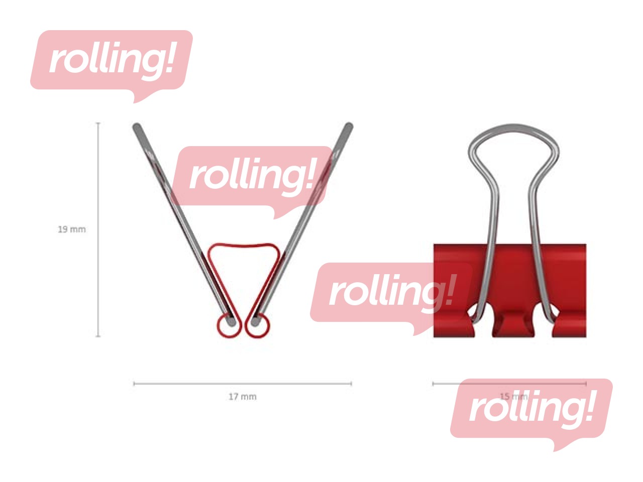 Klipši papīram ErichKrause, 15mm, krāsaini, 12 gab.