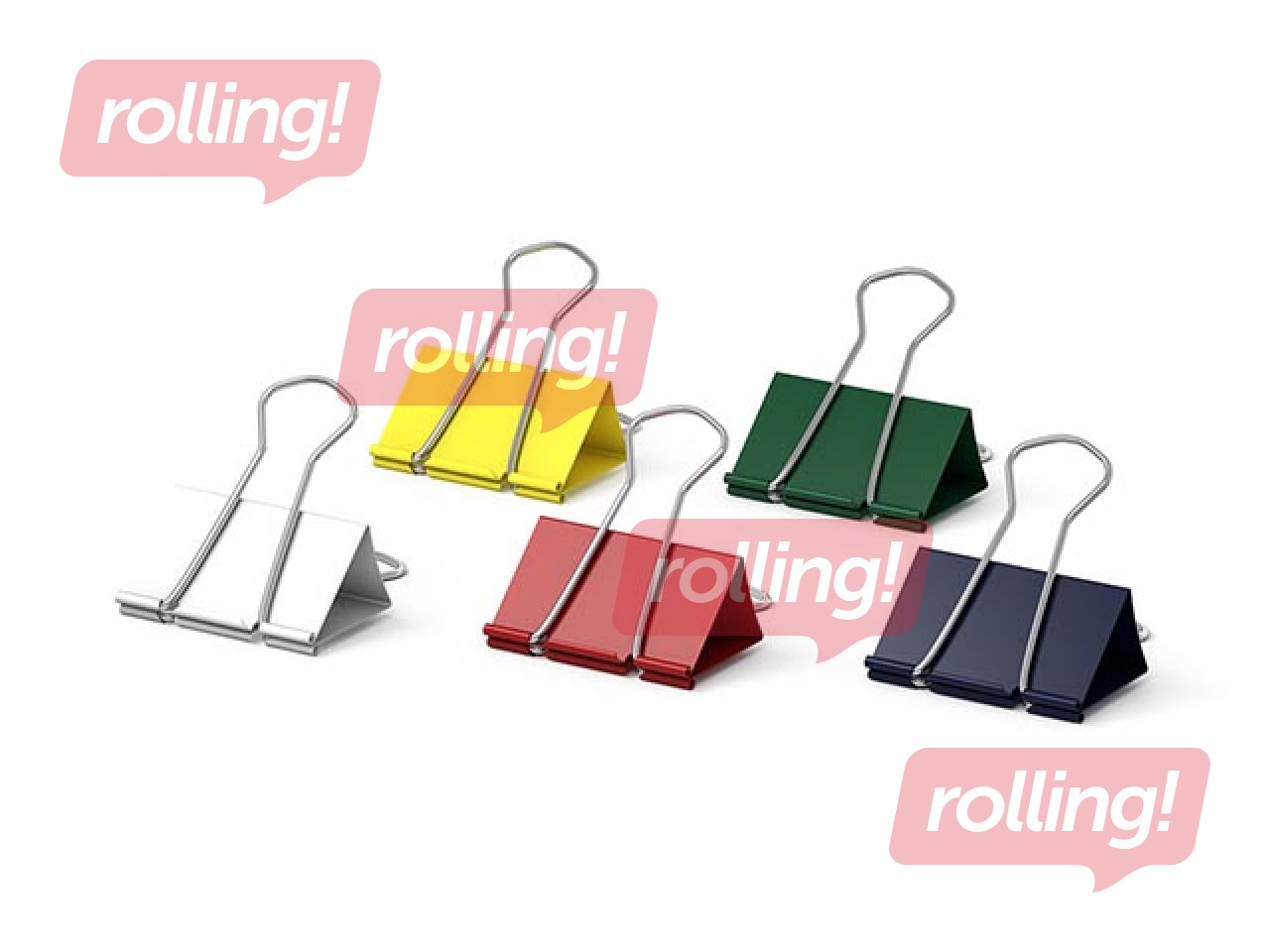 Зажимы для бумаги ErichKrause, 25мм, цветные, 12 шт.