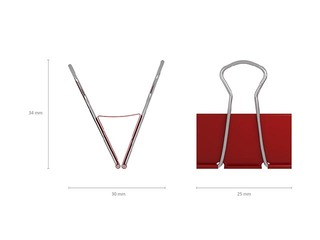 Зажимы для бумаги ErichKrause, 25мм, цветные, 12 шт.