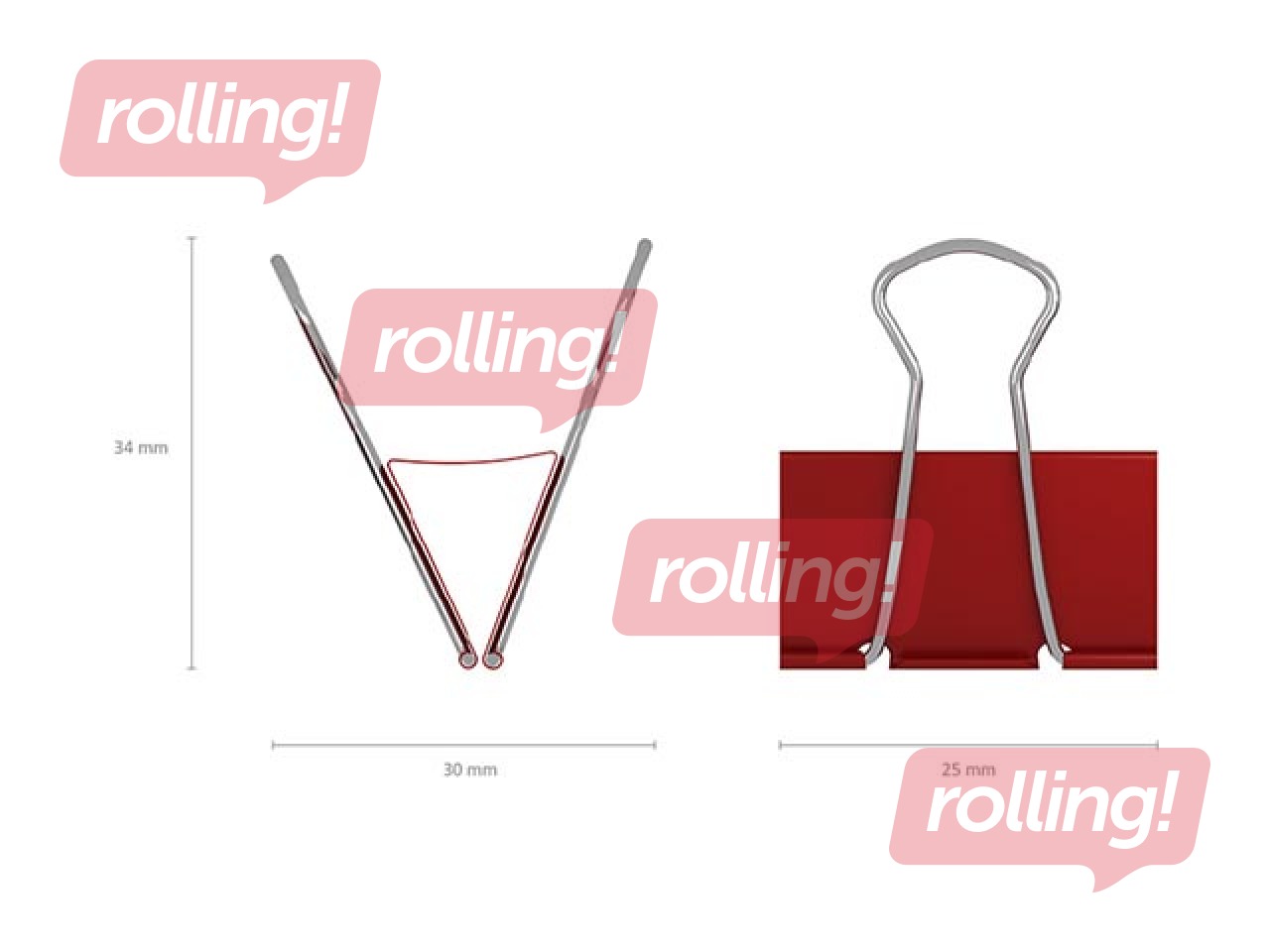 Зажимы для бумаги ErichKrause, 25мм, цветные, 12 шт.