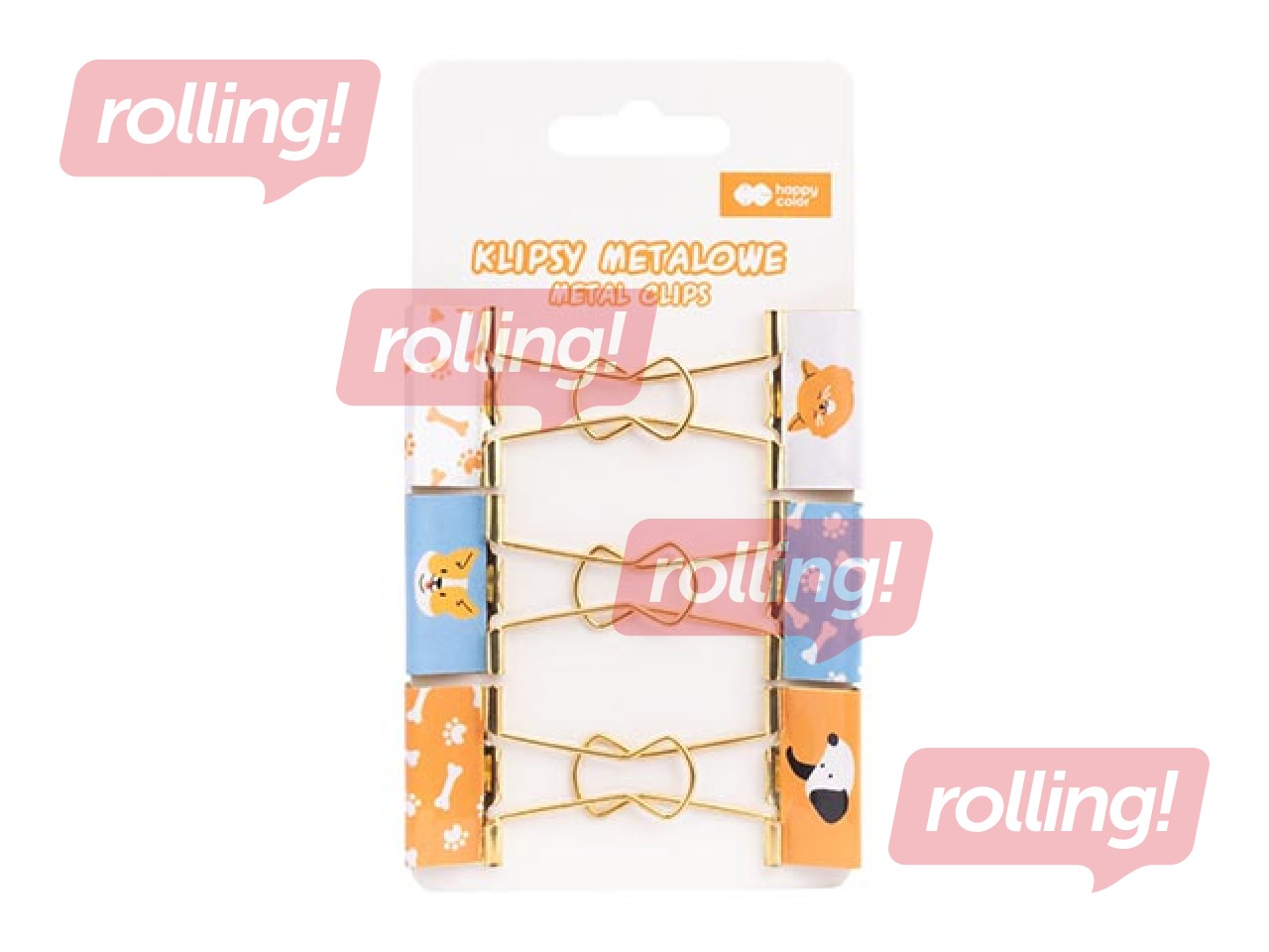 Metallpaberiklambrid Happy Color, koera motiivid erinevates värvides, 6 tk.