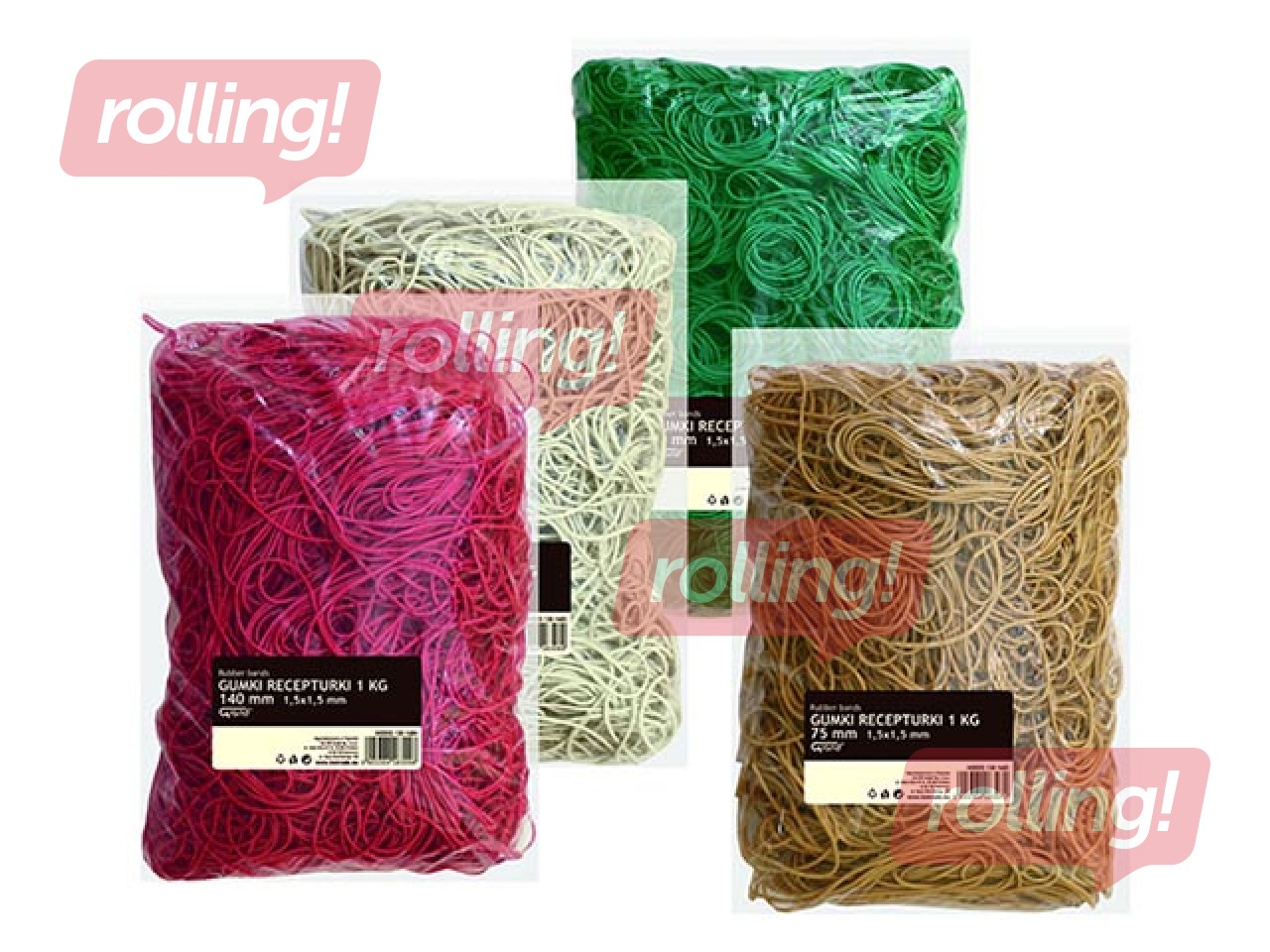 Rubber bands, natural, 50mm, 1kg