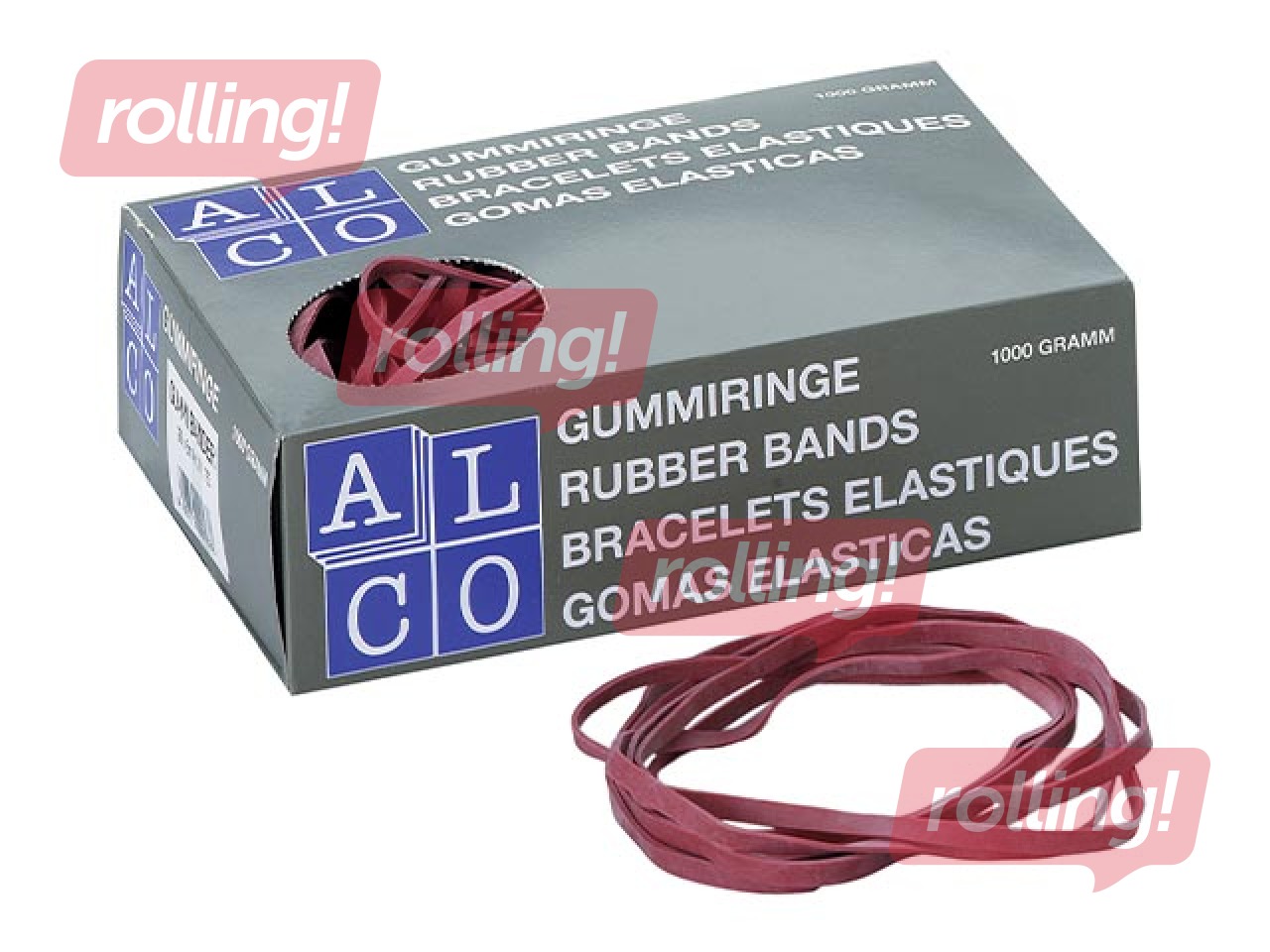 Rubber bands Alco, red, 130x10mm, 1kg