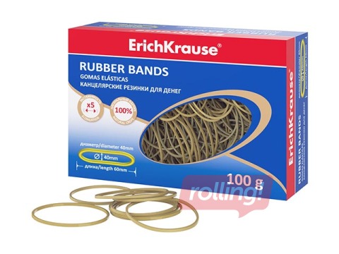 Rubber bands ErichKrause, beige, 40mm, 100g