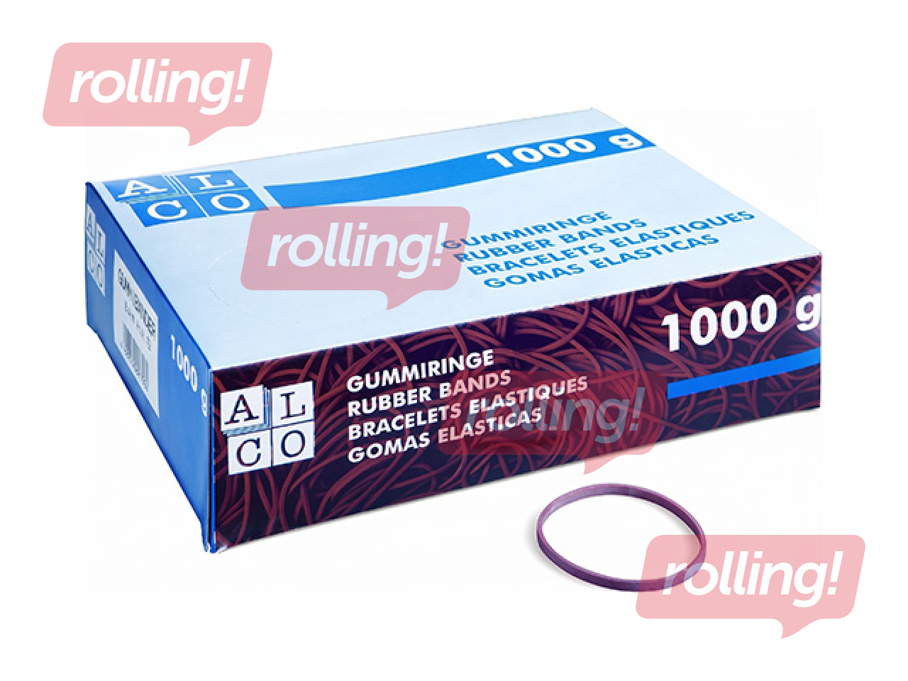 Rubber bands Alco, 65mm, 1kg, red