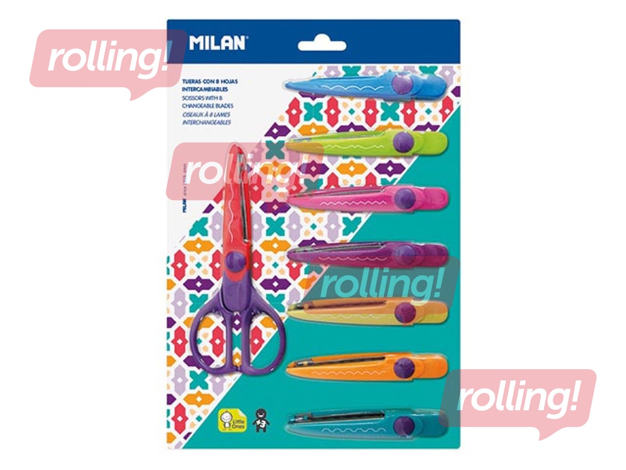 Šķēres Milan Zig-Zag ar maināmiem 8 asmeņiem 16 cm